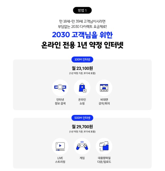 SK브로드밴드 1년 약정 가능한 경우 방법1