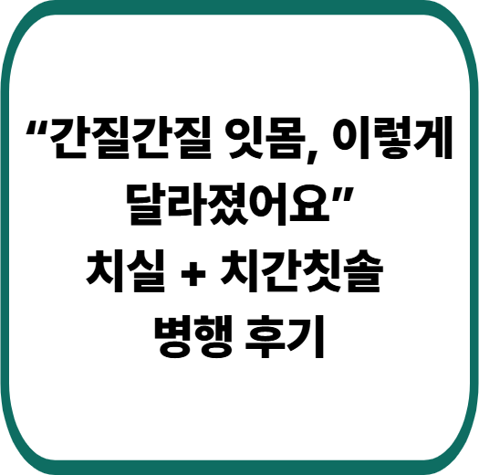 치간칫솔과 치실 같이 써봤더니? 잇몸 가려움 달라진 점 정리