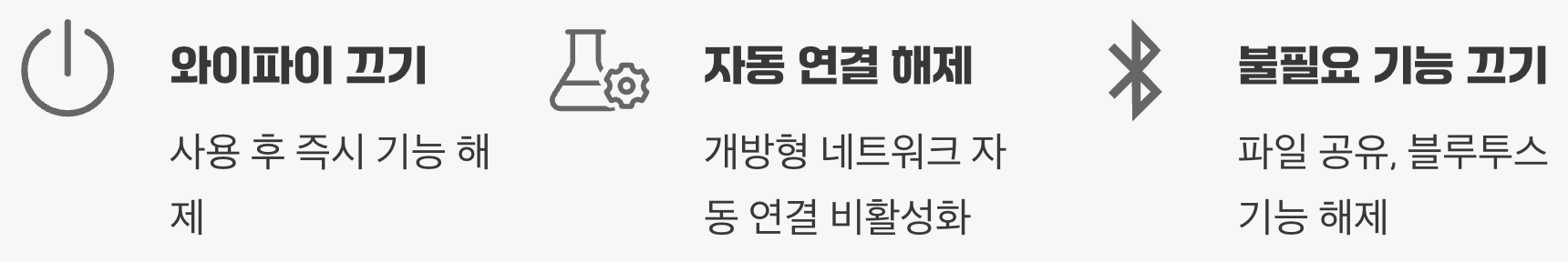 사용 후엔 반드시 '끄기', 기본 설정 점검
