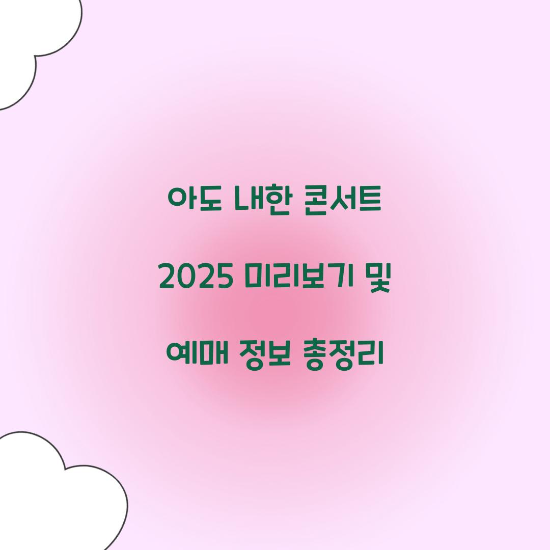 아도 내한 콘서트