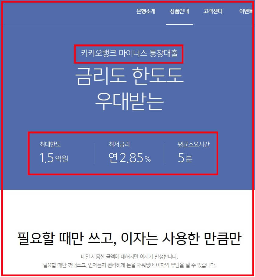 카카오뱅크마이너스통장
