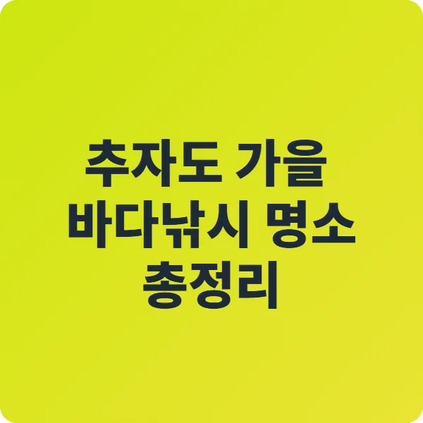 추자도 낚시 여행 후기|가을 감성 가득한 바다낚시 명소 총정리