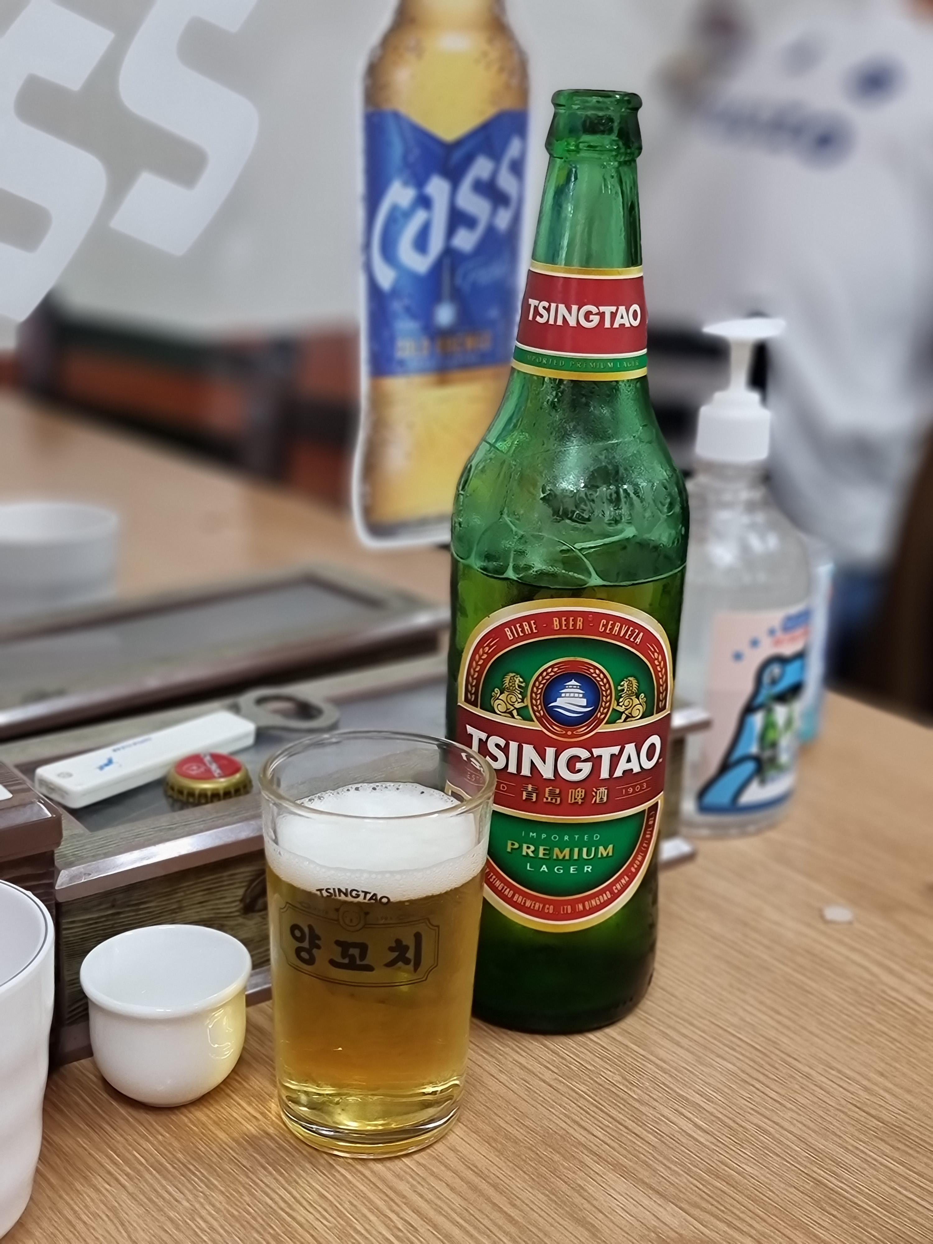 칭다오맥주(Tsingtao/青岛啤酒 /qīngdǎo píjiǔ).