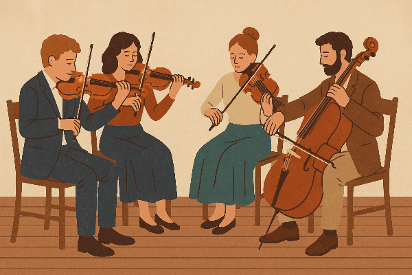 현악 4중주의 연주 모습