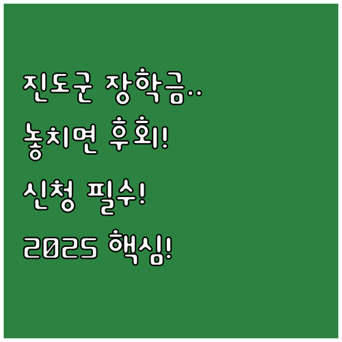 2025 진도군 장학금 지원 대상 및..