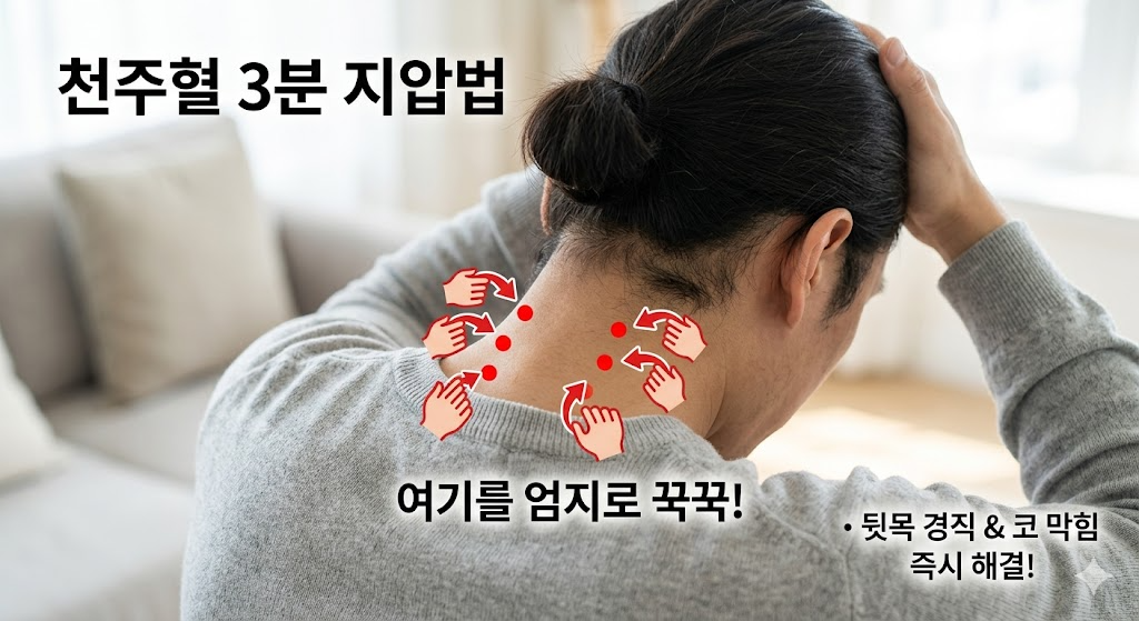 뒷목 천주혈 마사지