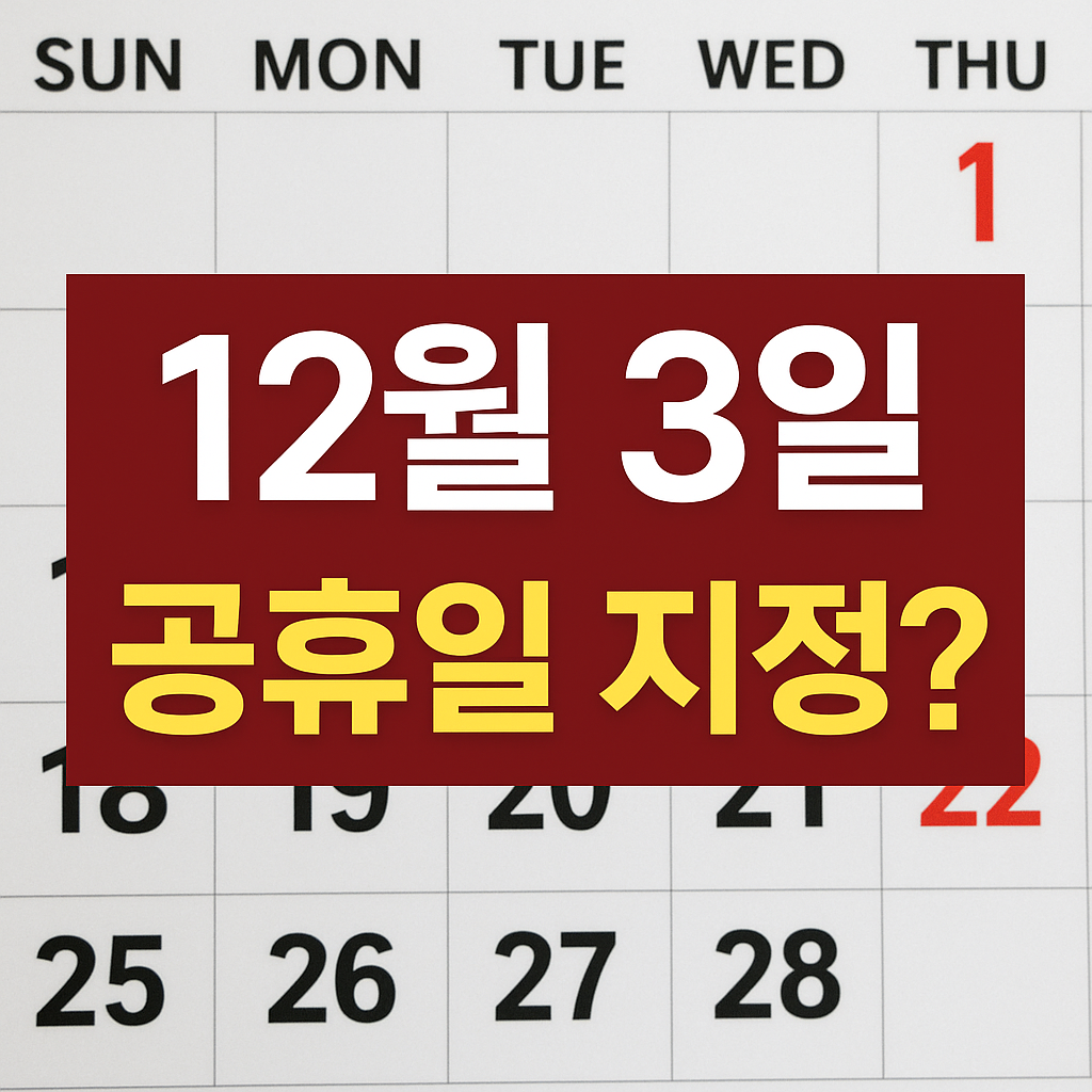 12월 3일 공휴일? 진짜일까?