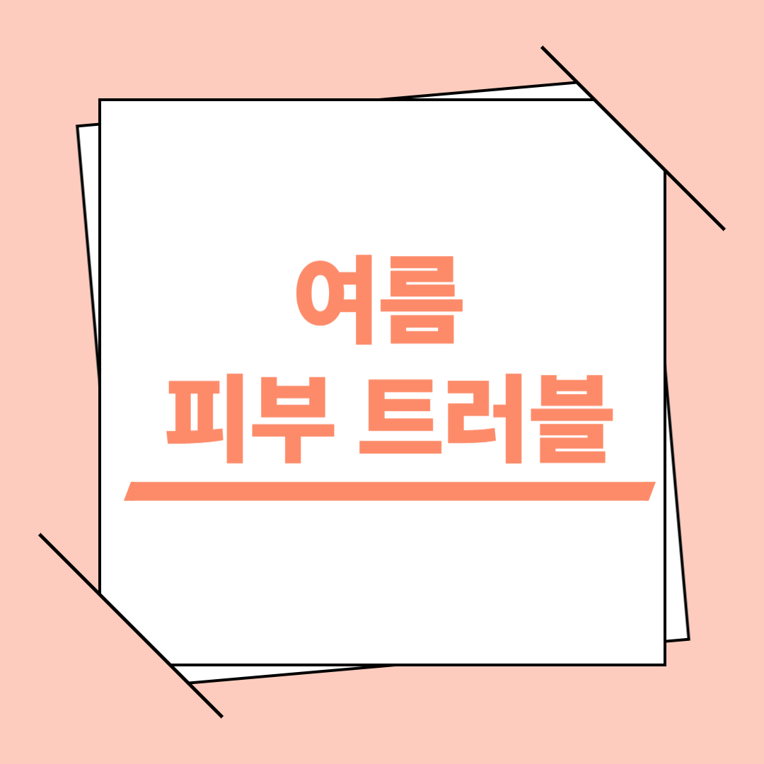 여름 피부 트러블