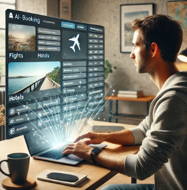 AI를 활용해서 여행 예약하는 고객