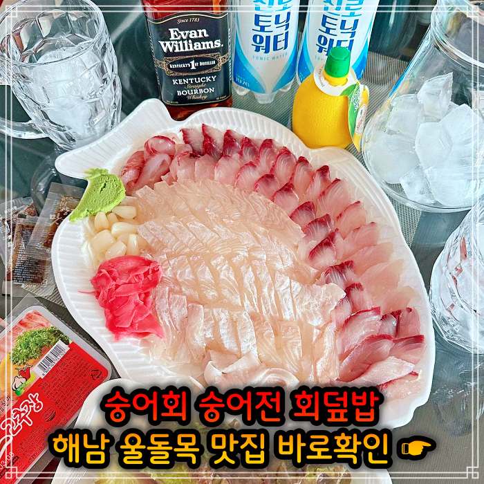 해남 진도 울돌목 맛집 뜰채로 잡아올린 숭어 회 한상