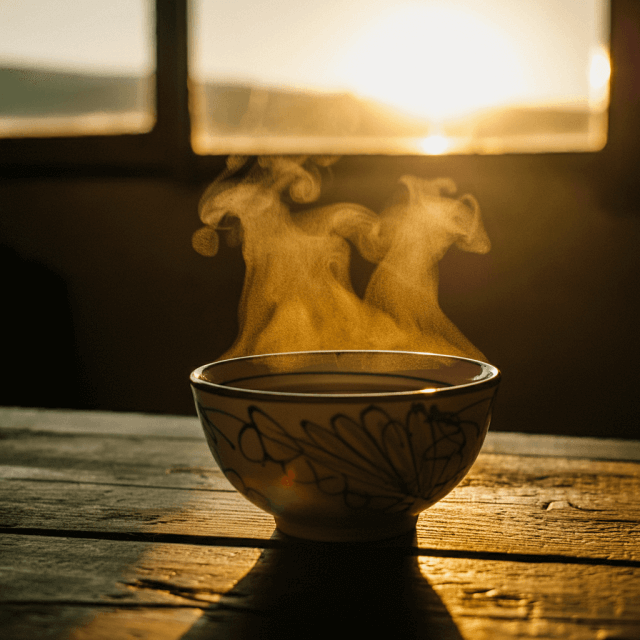 저녁에 먹은 따뜻한 보리차