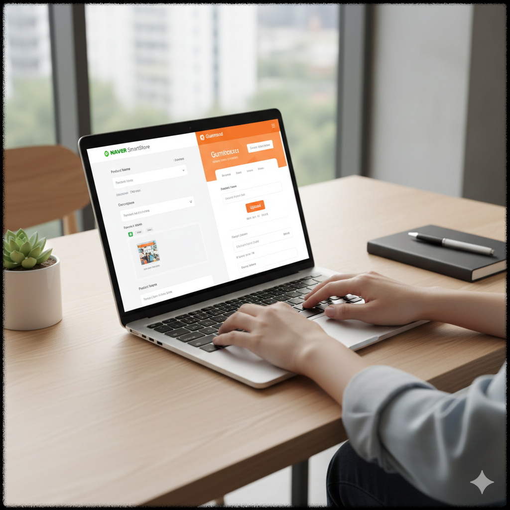 디지털 템플릿 상품을 판매 플랫폼에 등록하는 모습