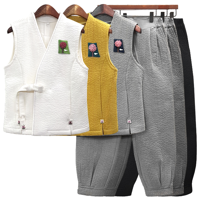 연화 슬라브 조끼 한벌 개량 생활한복 법복 절복