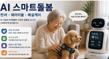 ai가 할머니에게 반려로서 돌봄을 제공하는 모습