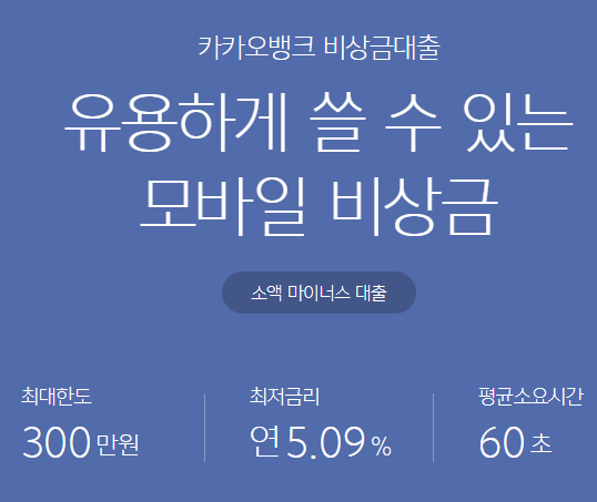 카카오뱅크 비상금대출