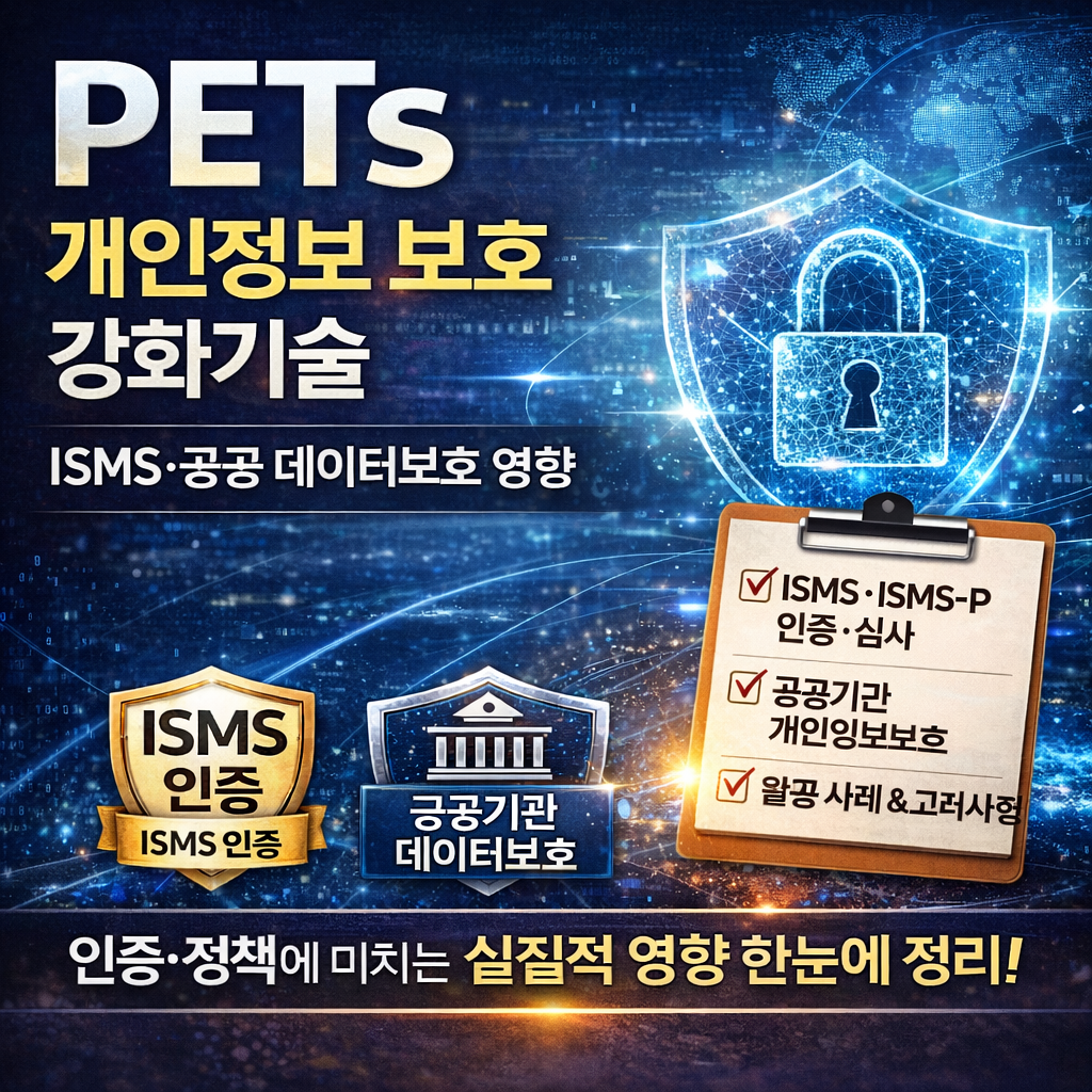 Privacy Enhancing Technology(PETs)가 ISMS·ISMS-P 인증 심사와 공공기관 데이터 보호 정책에 미치는 영향과 활용 포인트를 정리한다