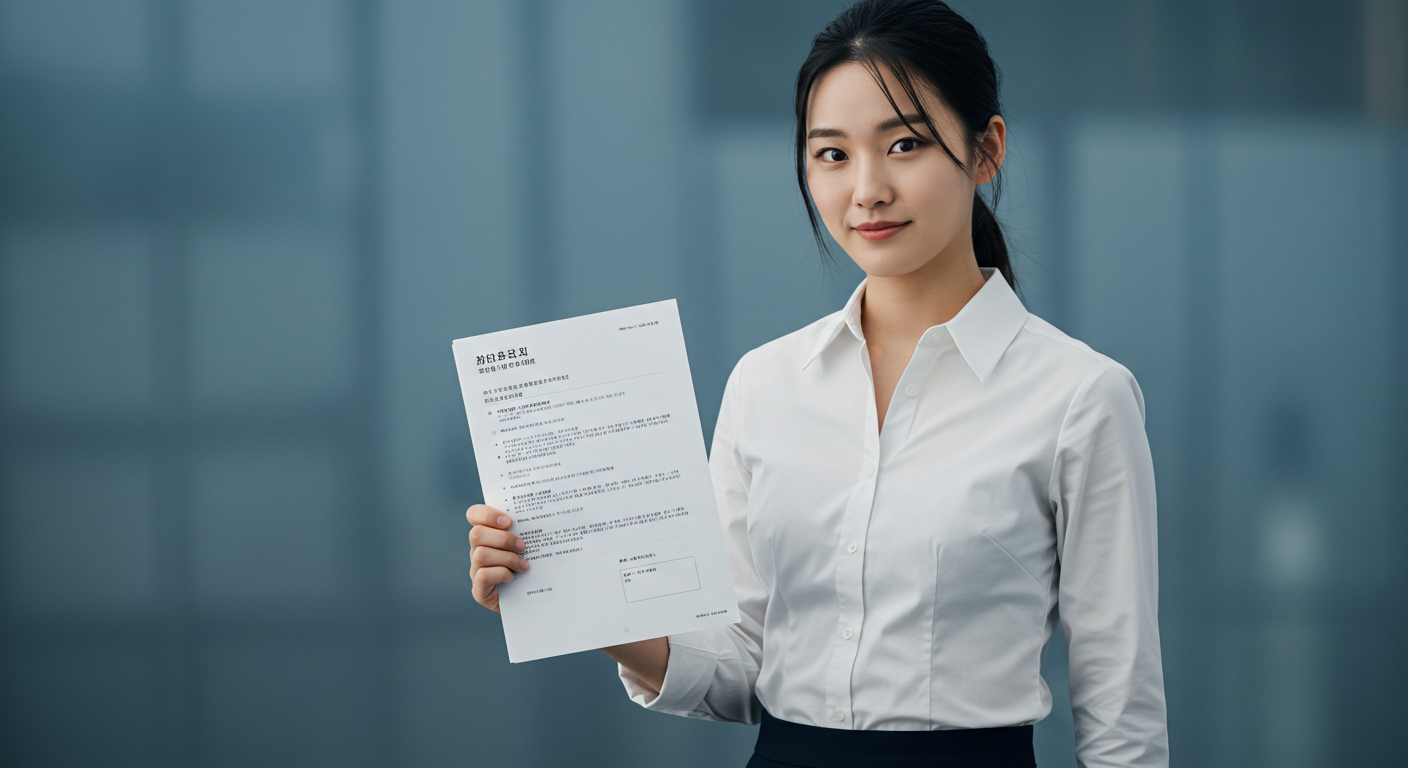 서류 들고 있는 여성