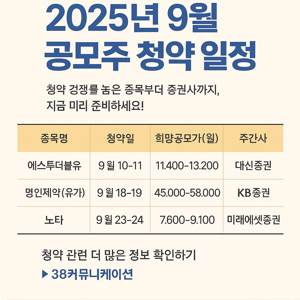 2025 공모주 청약일정