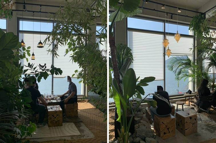 이쁜 조명과 어울리는 바다뷰