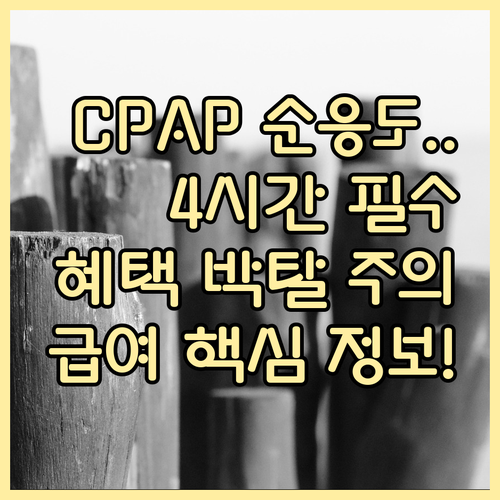 CPAP 순응도: 월 21일 4시간 ..