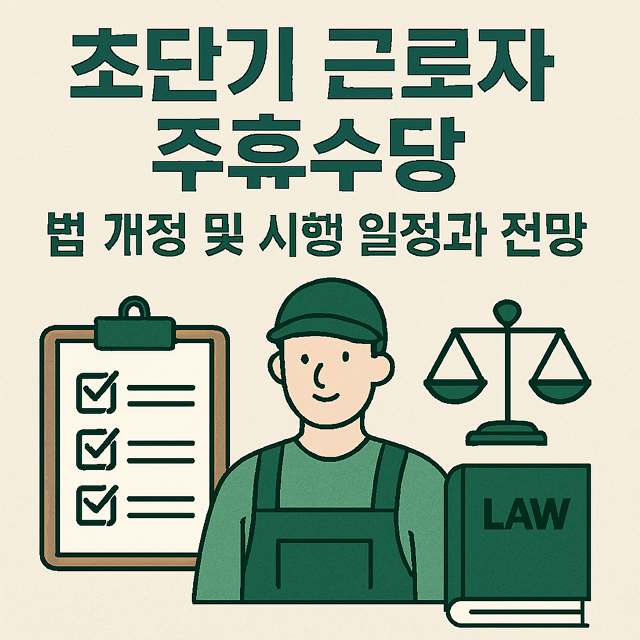 초단기 근로자 주휴수당 내용, 법 개정 및 시행 일정과 전망, 계산법