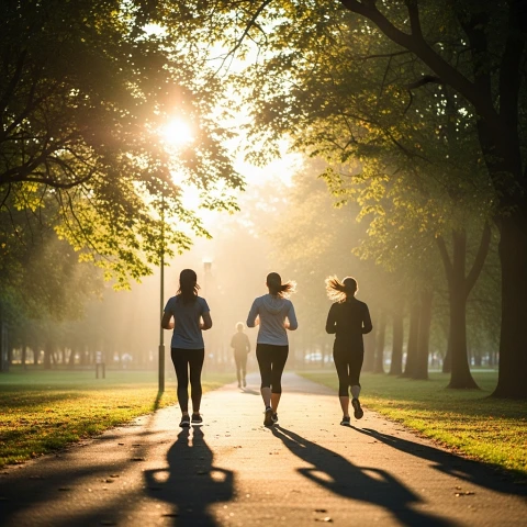 아침 햇살 아래 가볍게 뛰는 것만으로도 지방 연소가 활발해집니다