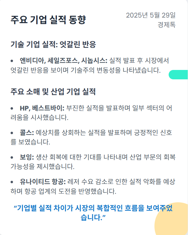 주요기업실적동향