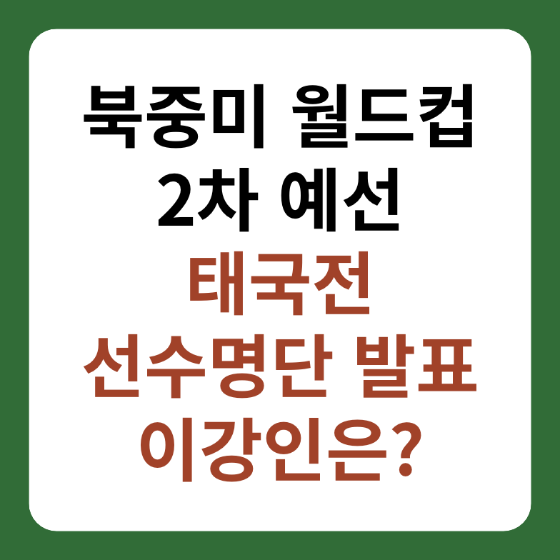 북중미 월드컵 한국&#44; 태국전 선수명단 발표&#44; 역대전적 대표 이미지