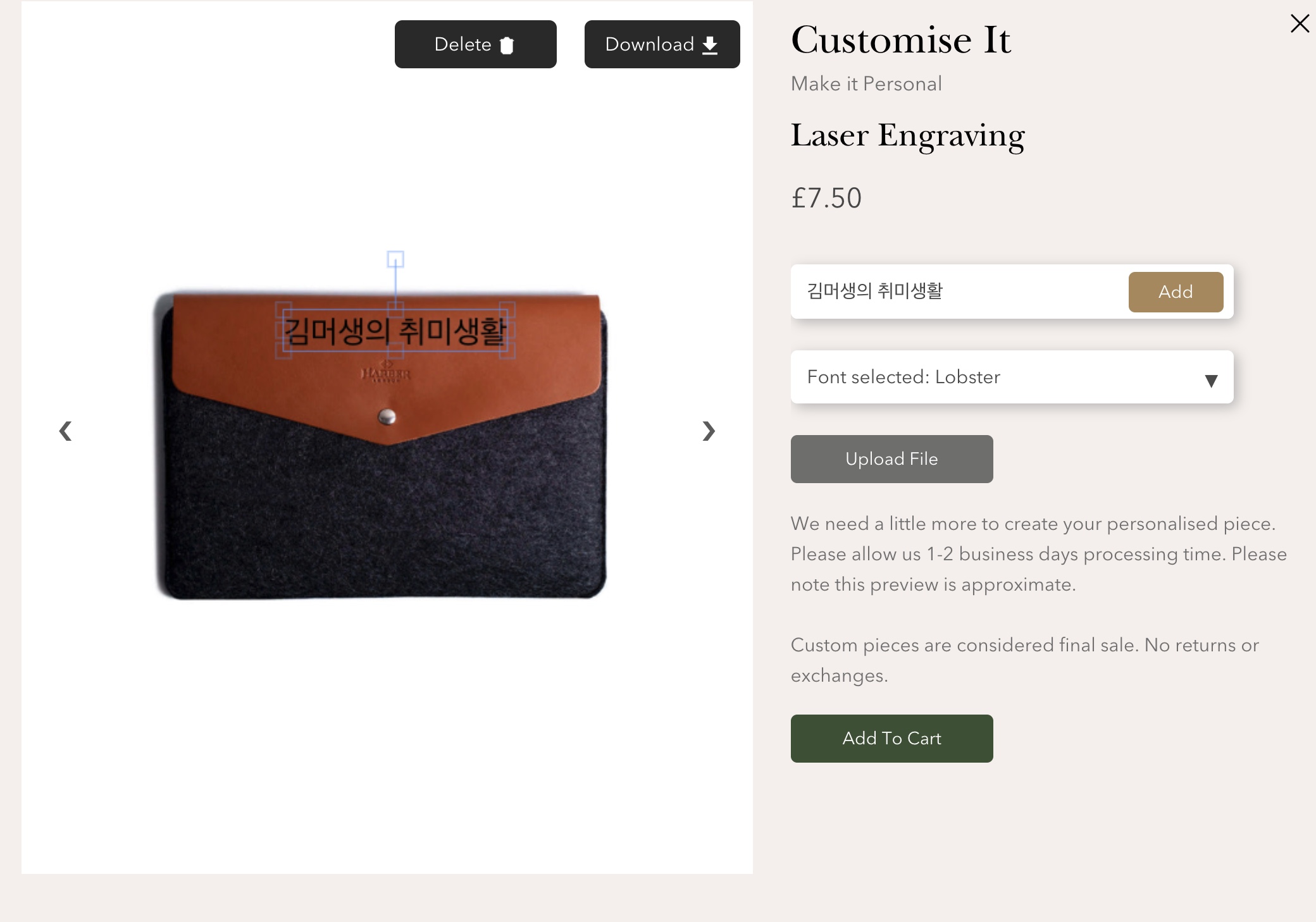 Harber Leather Macbook Envelope Case Sleeve 레이저 각인