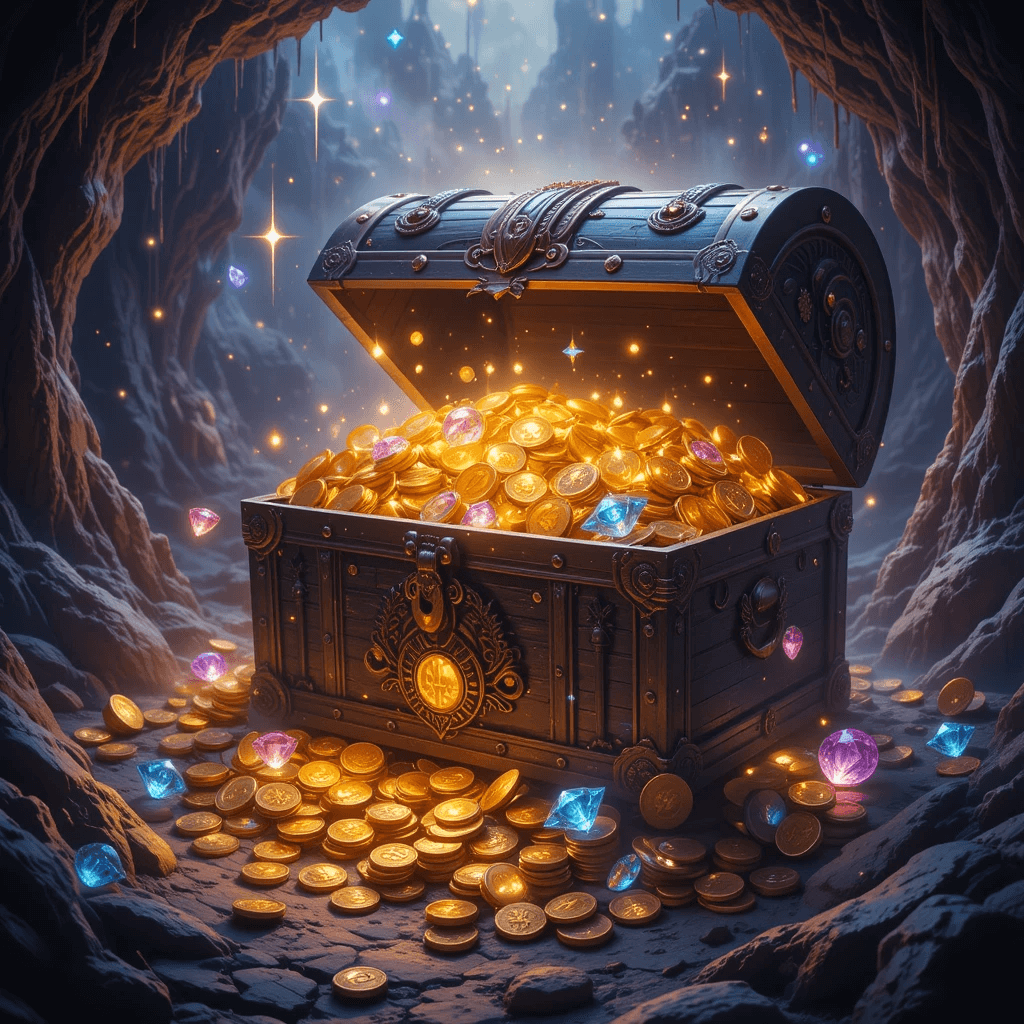 대박 태몽의 대표 꿈 홍보 포스터로 황금보석 꿈입니다.