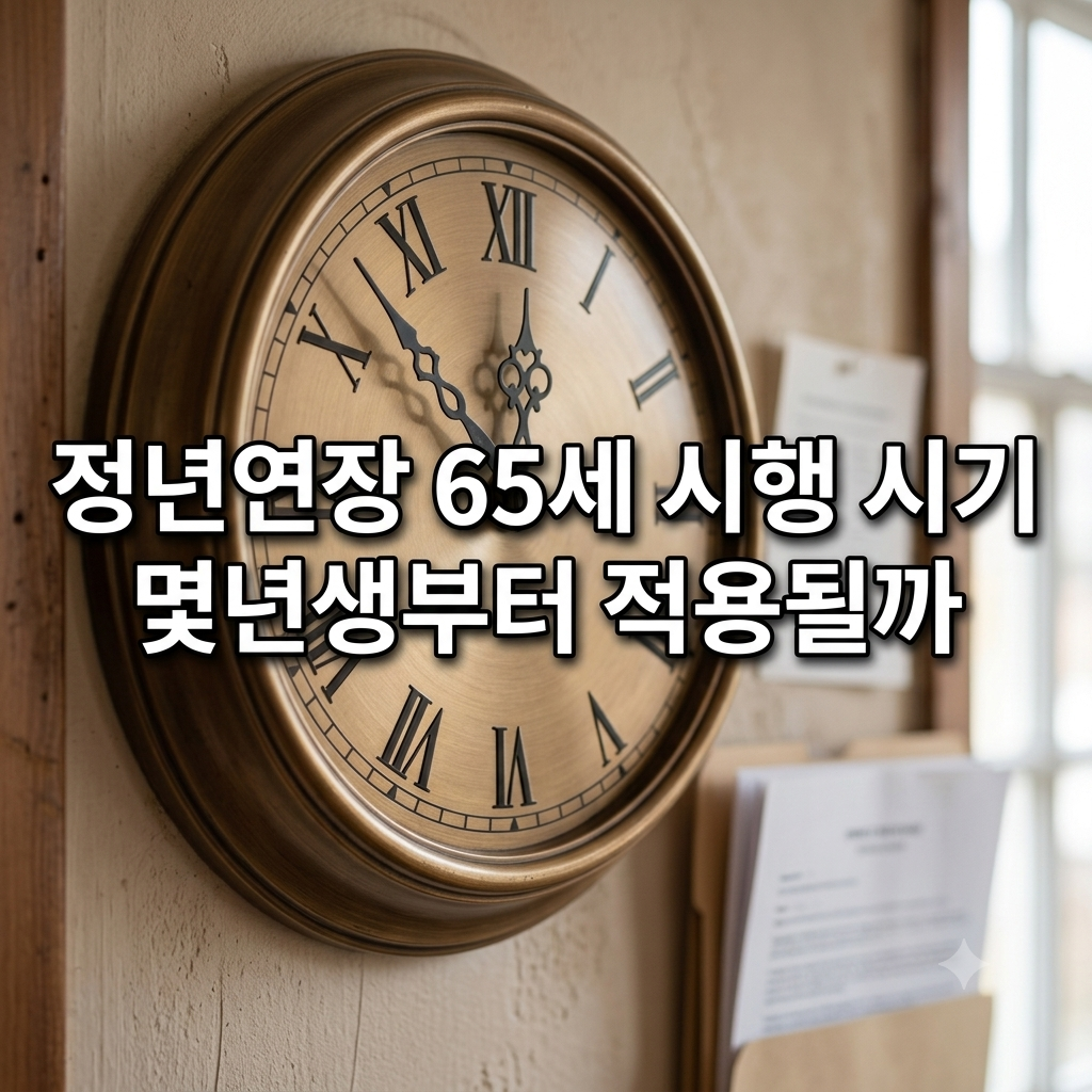 정년연장 65세 시행 시기 몇년생부터 적용될까