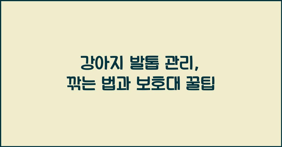 강아지 발톱 관리: 깎는 법부터 보호대까지