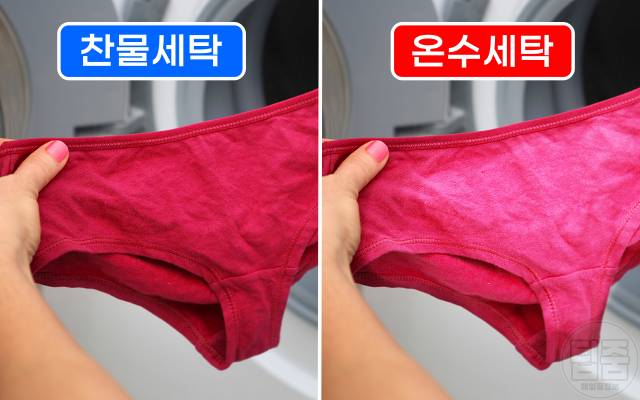 온수세탁 하면 안되는 옷 찬물세탁 짙은색 옷 속옷