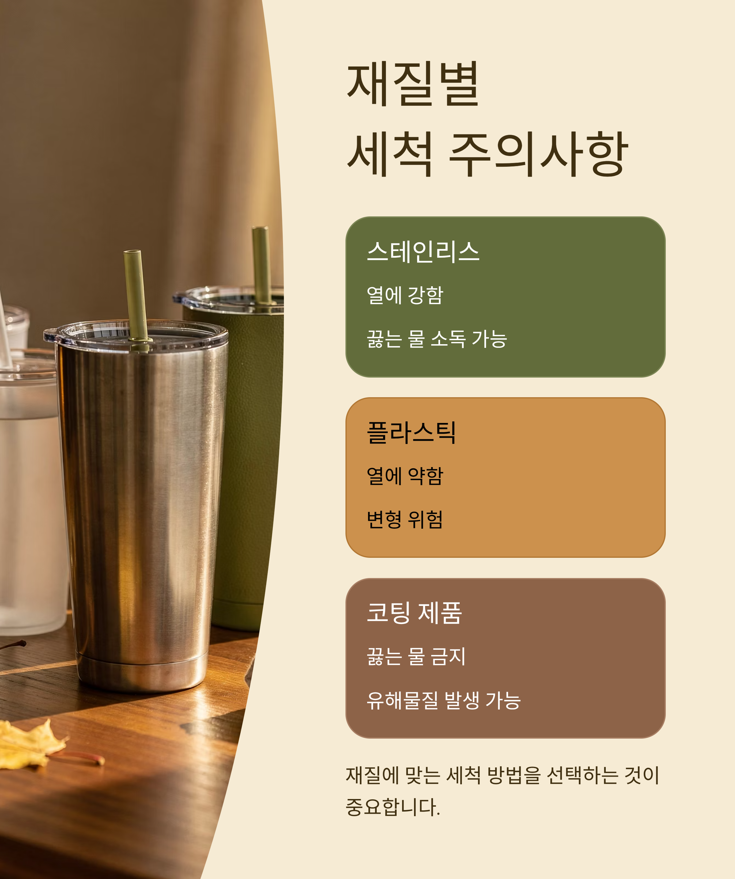 텀블러 세척방법 제질별 주의사항