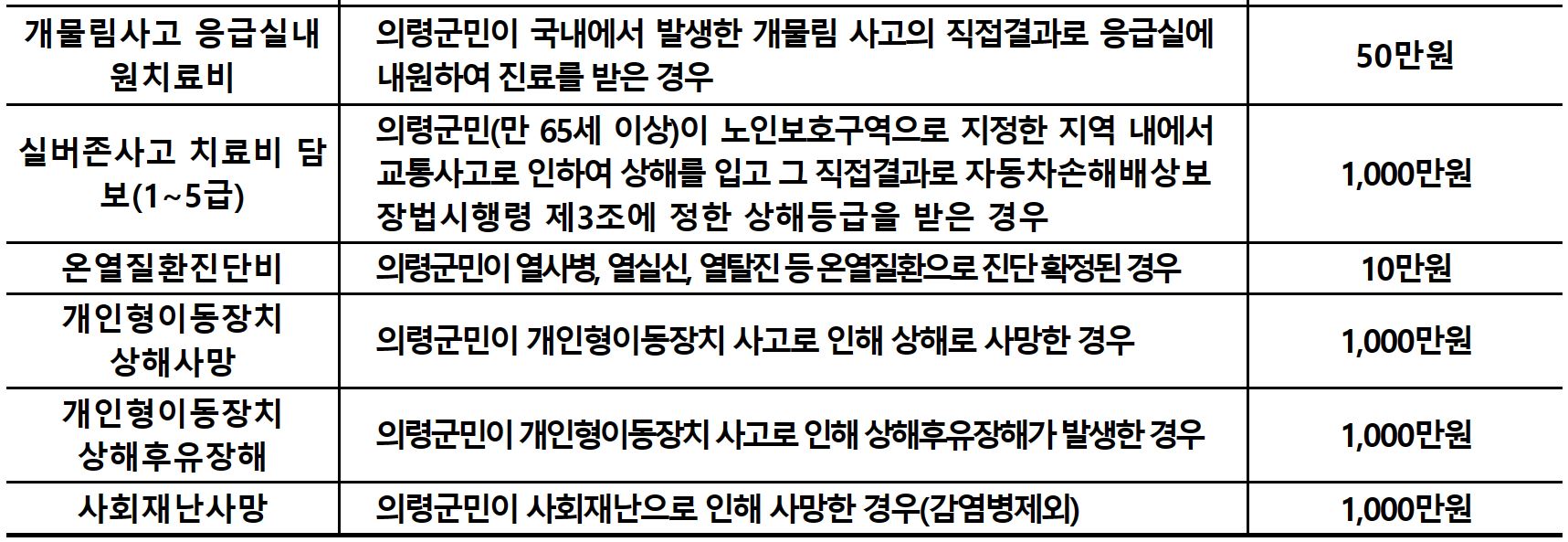 의령군 군민안전보험