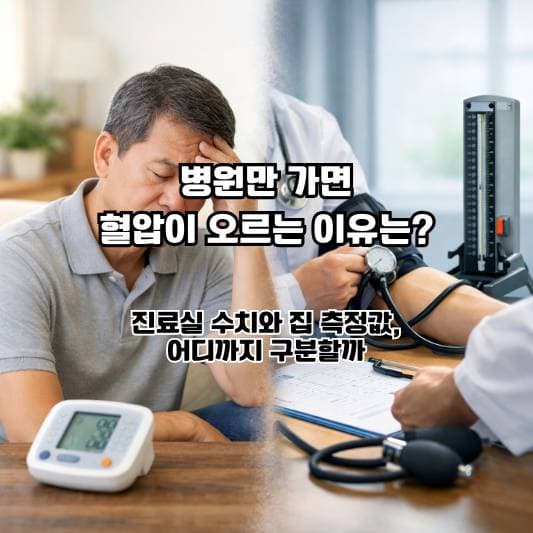 집에서는 혈압이 괜찮은데 병원만 가면 높아지는 상황을 차분히 구분하는 40~60대의 일상