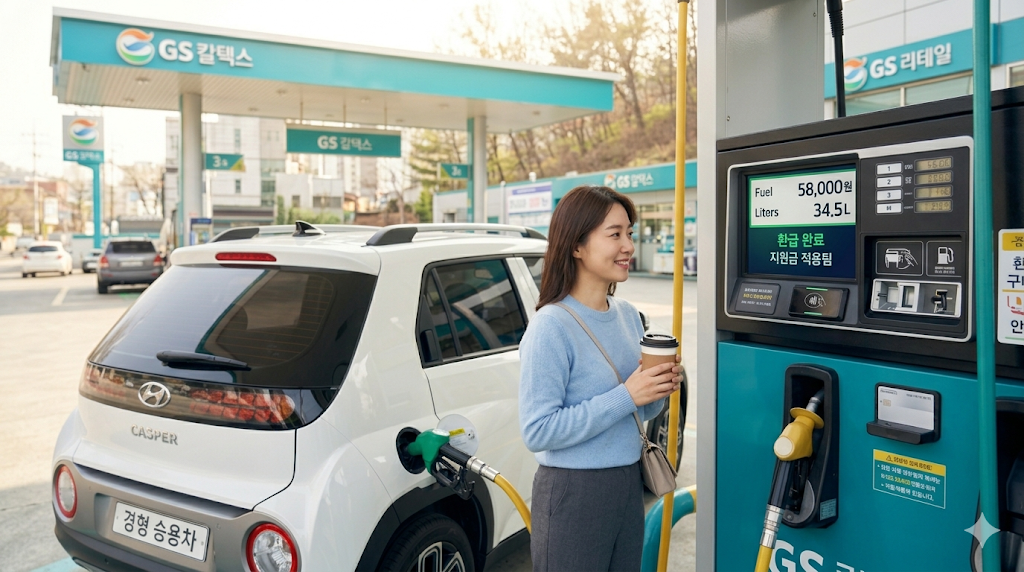 정부지원금 혜택으로 생활비를 절약하고 만족하는 모습