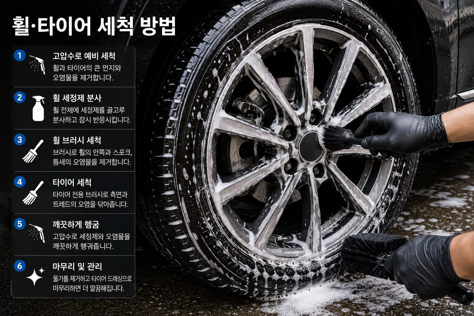 휠,타이어 세척