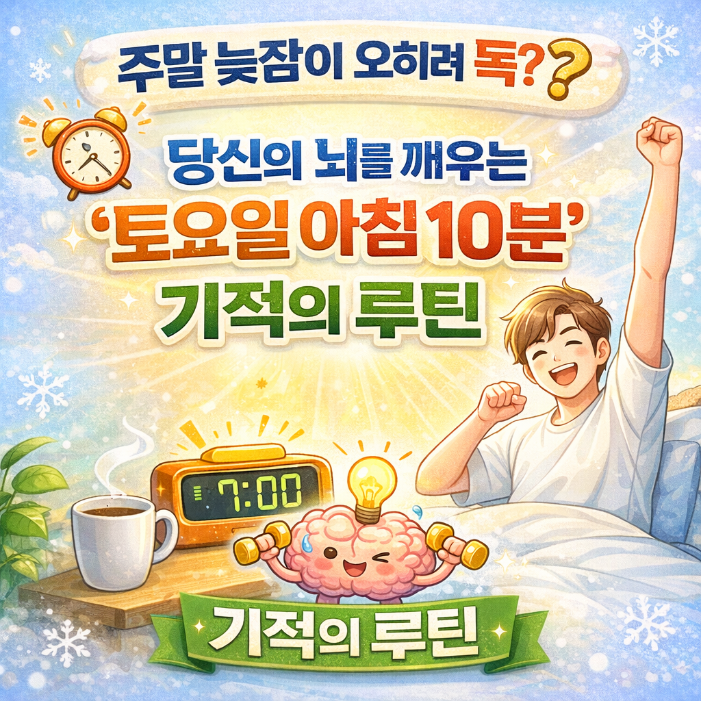 주말 늦잠이 오히려 독? 당신의 뇌를 깨우는 '토요일 아침 10분' 기적의 루틴
미라클모닝, 주말루틴, 자기계발, 갓생살기, 도파민디톡스, 스트레칭, 영양제추천, 주말아침, 습관만들기, 독서루틴