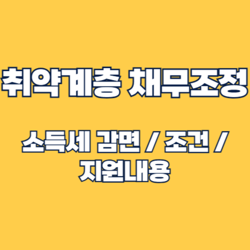 취약계층 소액 장기 연체 취약채무자 원금 100% 감면