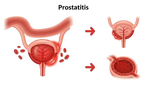 전립선염 증상, 급성·만성 차이 개념 그림
