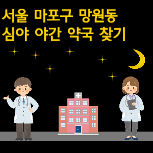 서울 마포구 망원동 심야 야간 24시 약국 찾기