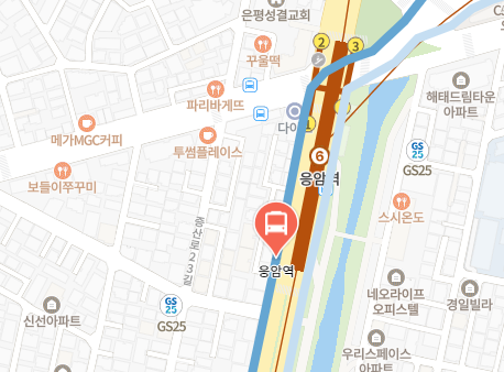 응암역에서 인천공항 리무진 공항버스(6012번) 지도 위치