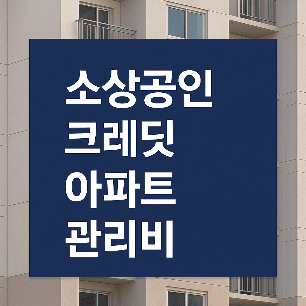 소상공인 크레딧 50만원, 아파트 관리비 사용 가능 여부 총정리!