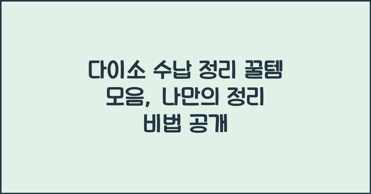 다이소 수납 정리