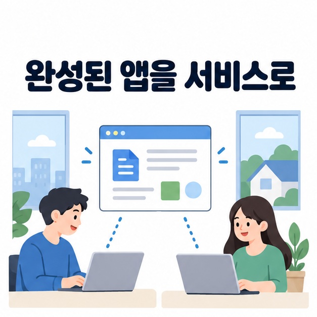 서로 다른 장소의 두 사람이 노트북으로 같은 온라인 문서에서 협업하는 모습