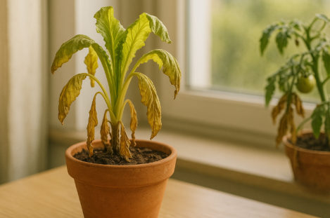 시들어 버린 식물 사진