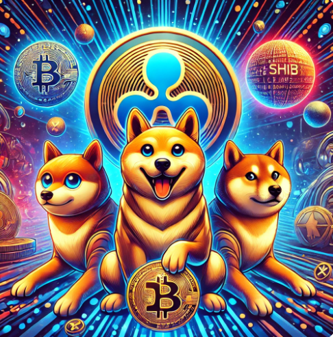 시바이누, 도지, 리플 코인 사진