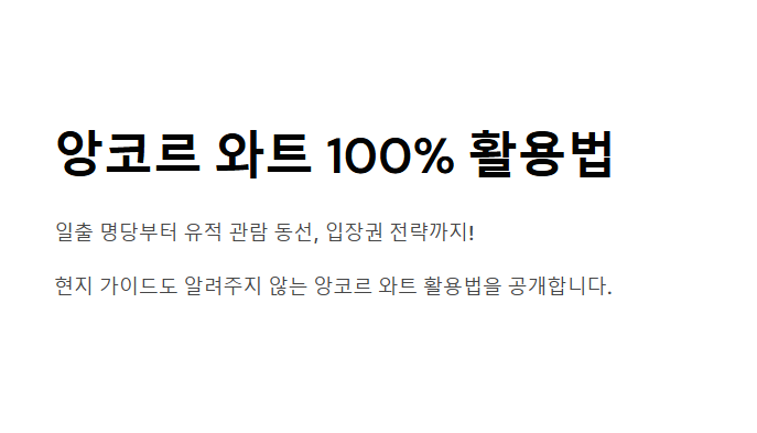 앙코르 와트 패키지 여행 준비물 티켓구매 관람 루트 총정리