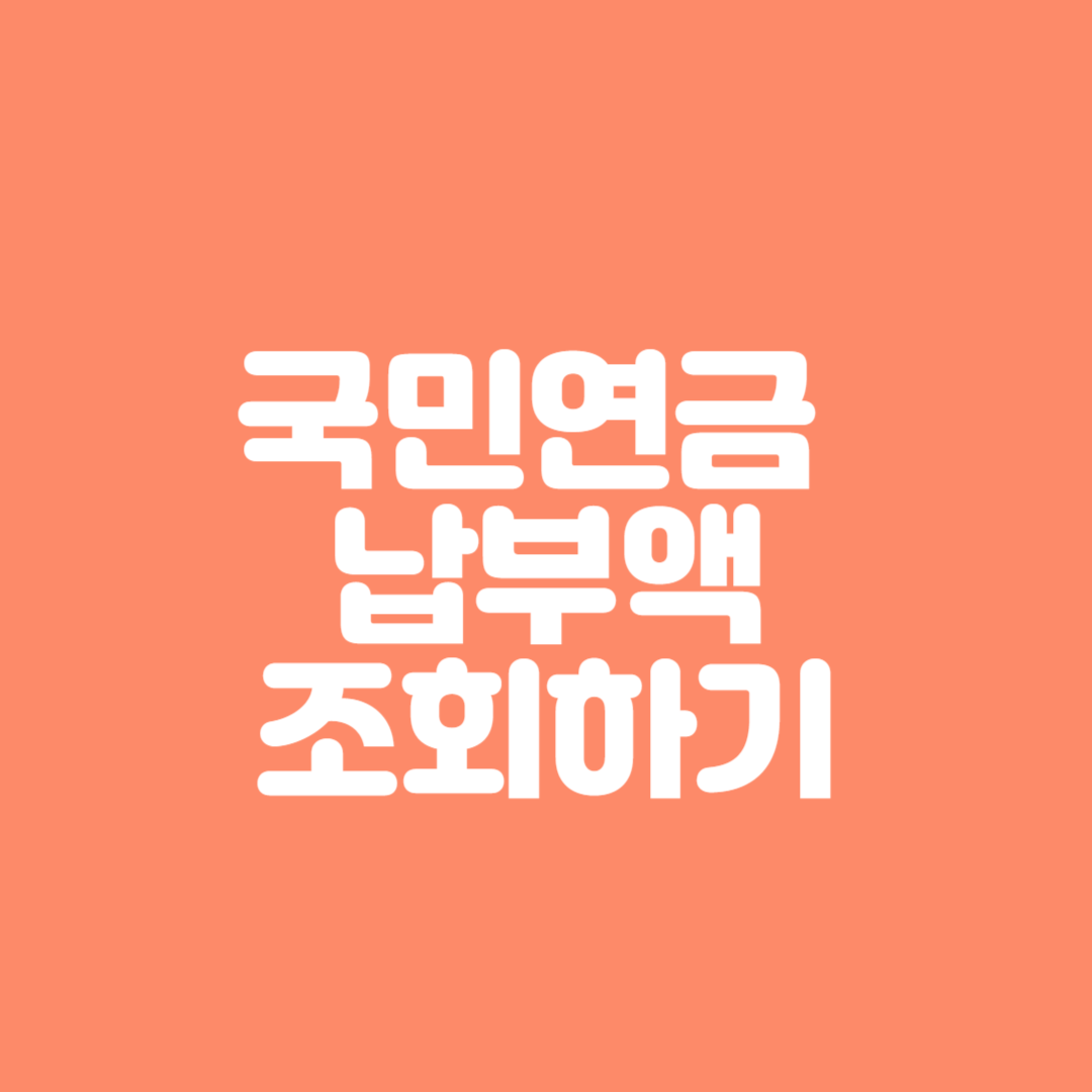 국민연금 납부액 조회하기